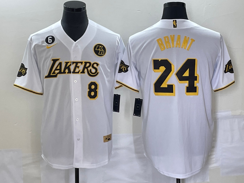 Men Los Angeles Lakers #24 Bryant white 2023 NBA Jersey style 6